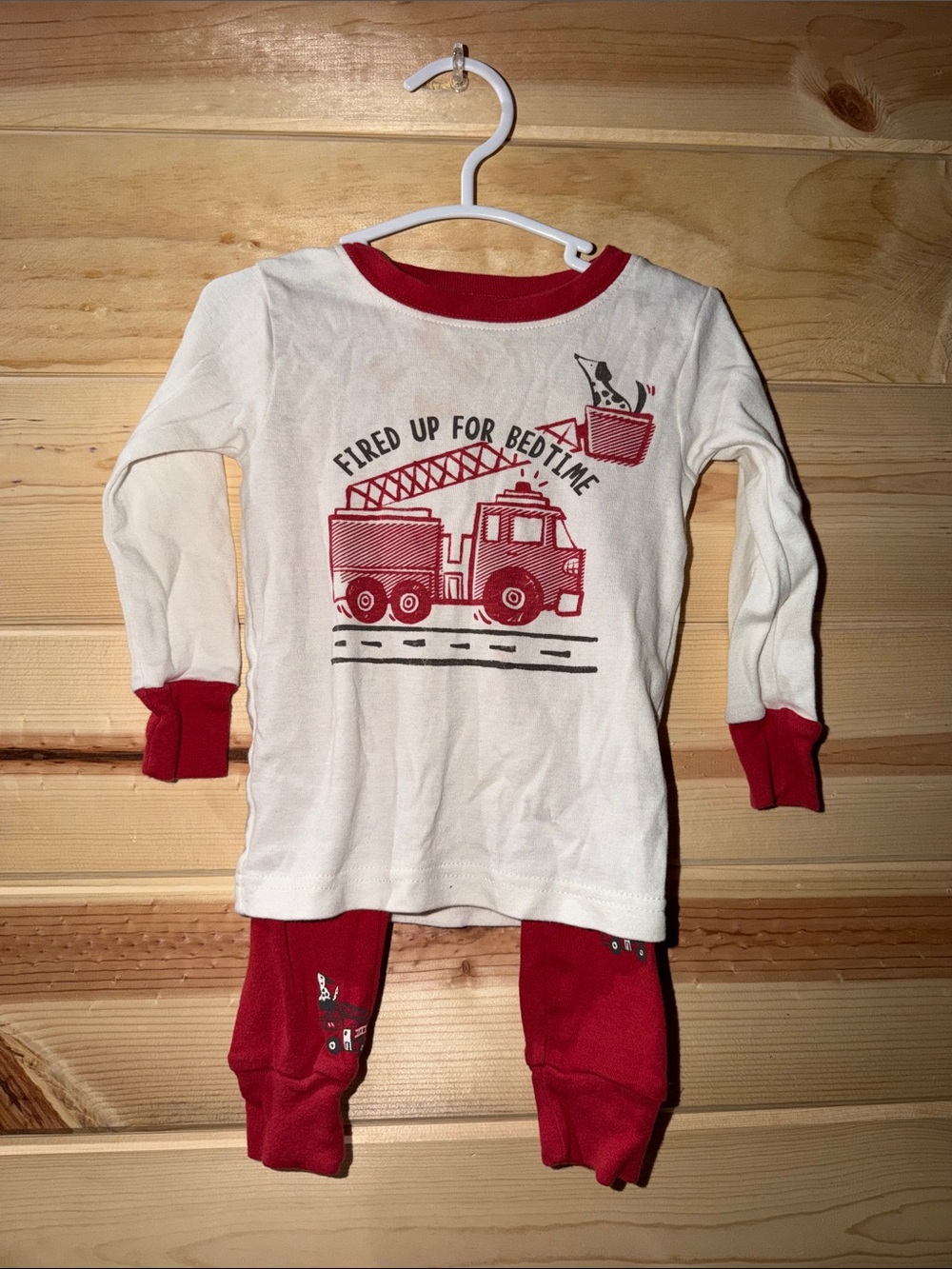Carter's Red and White Fire Truck Pajama Set